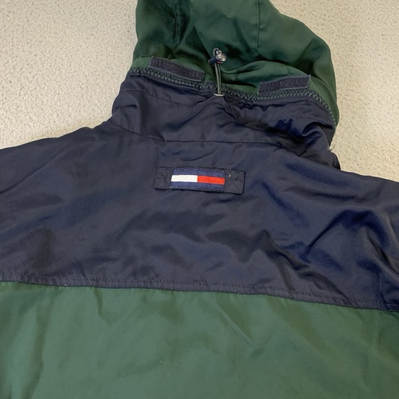 Tommy Hilfiger Jacket Mens XL Fleece Lined Hooded Snap Zip Cargo Pockets FLAWS - Picture 13 of 14